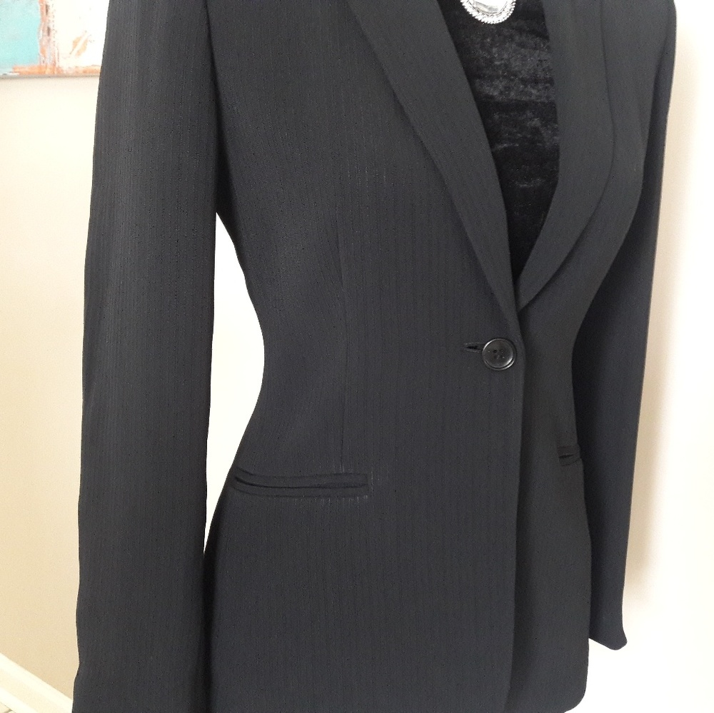 Ann Taylor Petites / Pinstripe/ Textured Blazer - Picture 6 of 8